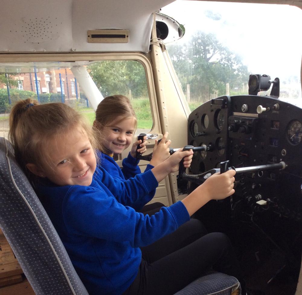 Aircraft drops in on Swindon school's charity celebration