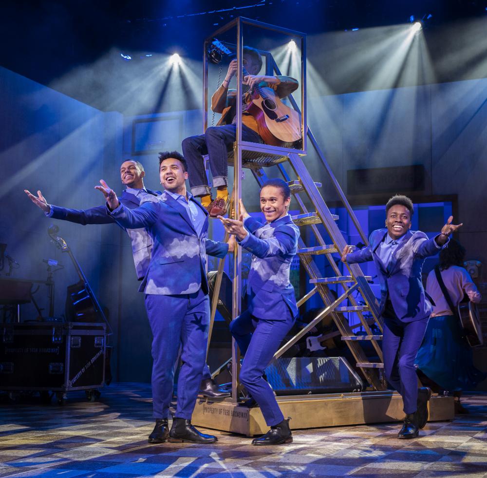 Tom Milner as Goffin, and Dylan Gordon Jones, Kevin Yates, Kemi Clarke and Myles Miller as the Drifters