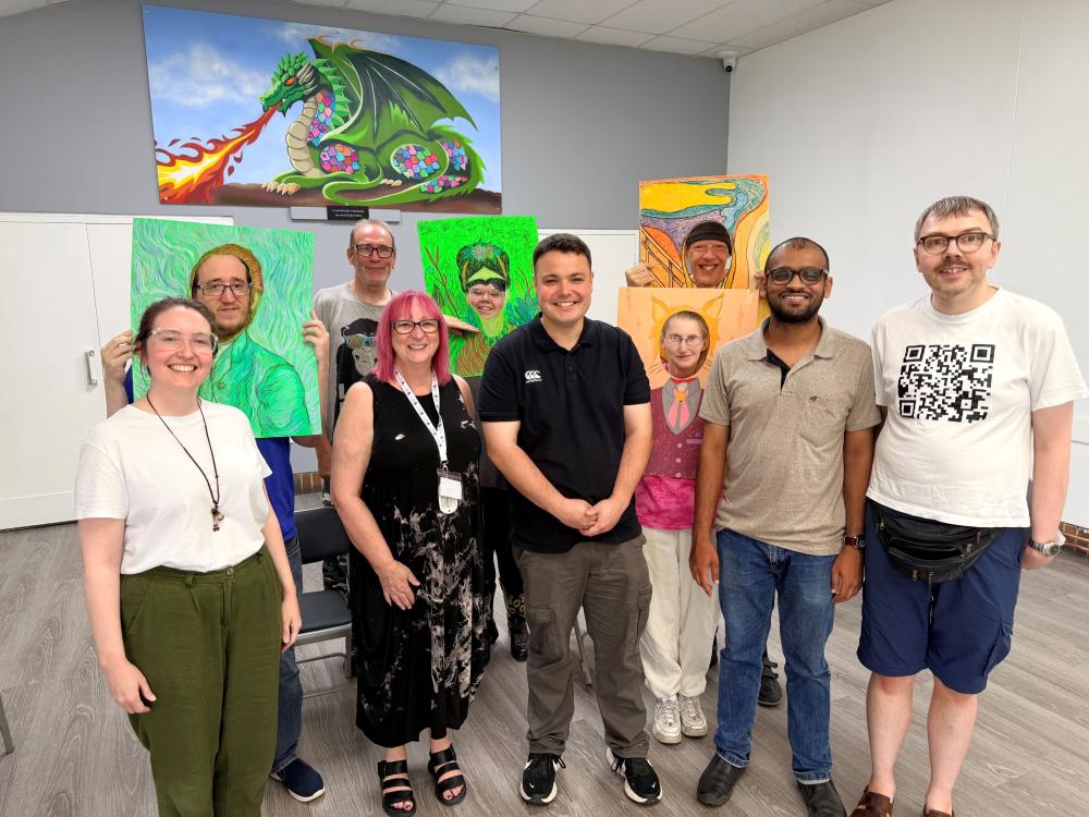 Cllr Jake Chandler, centre, with the theatre group
