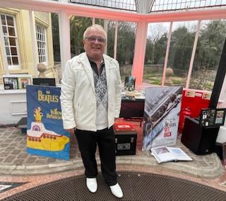 Nigel Pearce with memorabilia