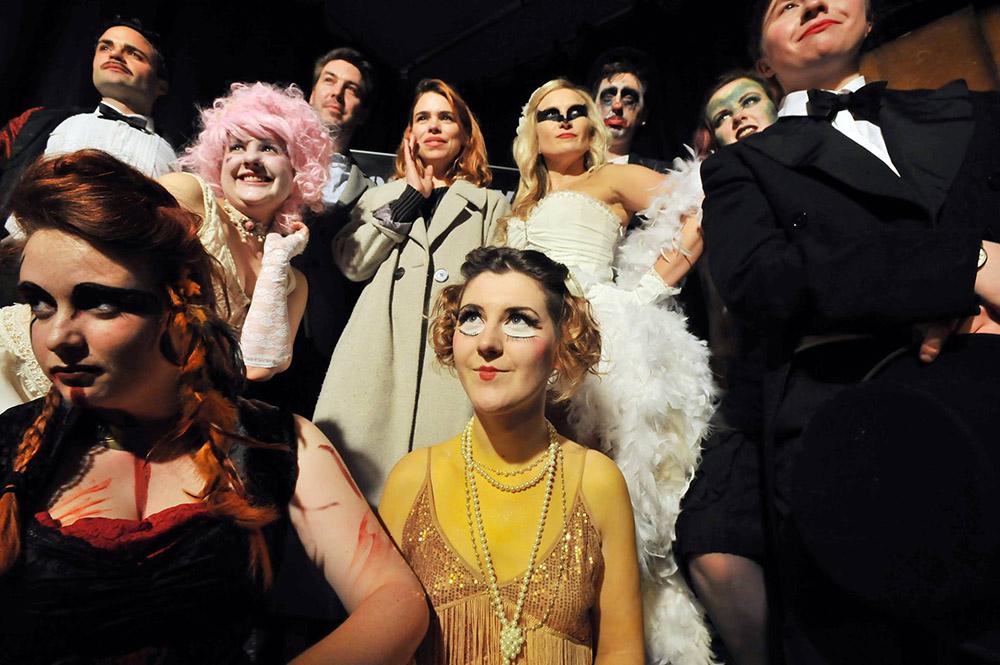 Shoebox Theatre members with Patron Billie Piper