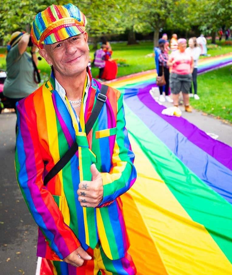 Reveller Trevor Lear at a previous Pride - this year's is virtual because of covid