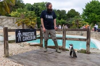 Wildlife park penguin keeper’s close shave raises £2,500 for Prostate Cancer UK