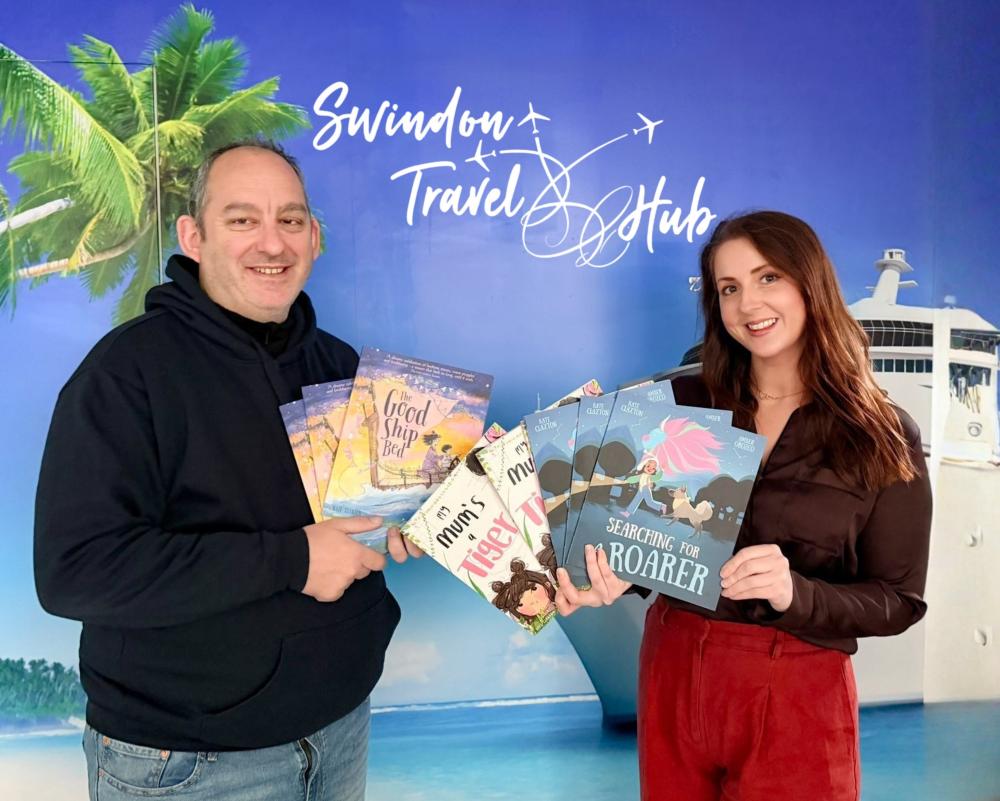 Shaun Jones of Swindon Travel Hub and Kate Claxton