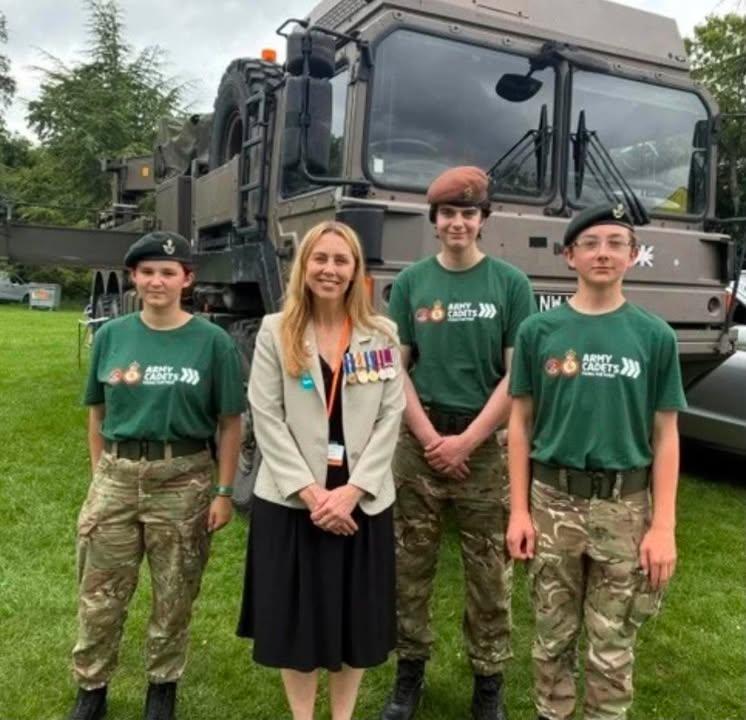 Councillor Leanne Stevenson, Armed Forces Champion for Swindon Borough Council with Wiltshire Army Cadets