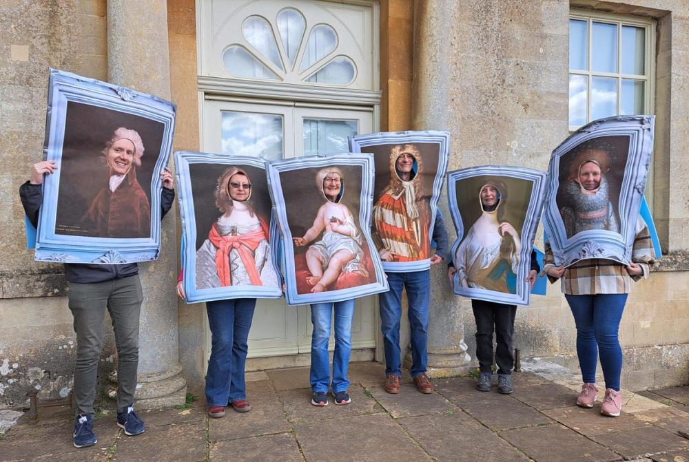 Friends of Lydiard Park re-enact the portraits leaving Lydiard Park for their staycation at Museum & Art Swindon