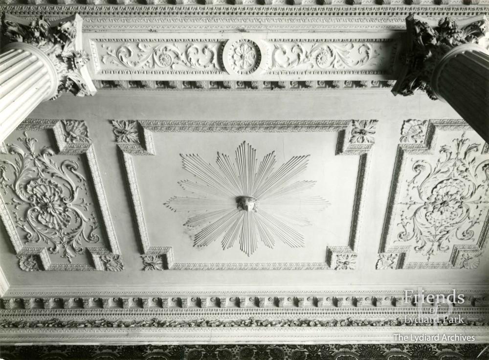 One of the house's exquisite ceilings