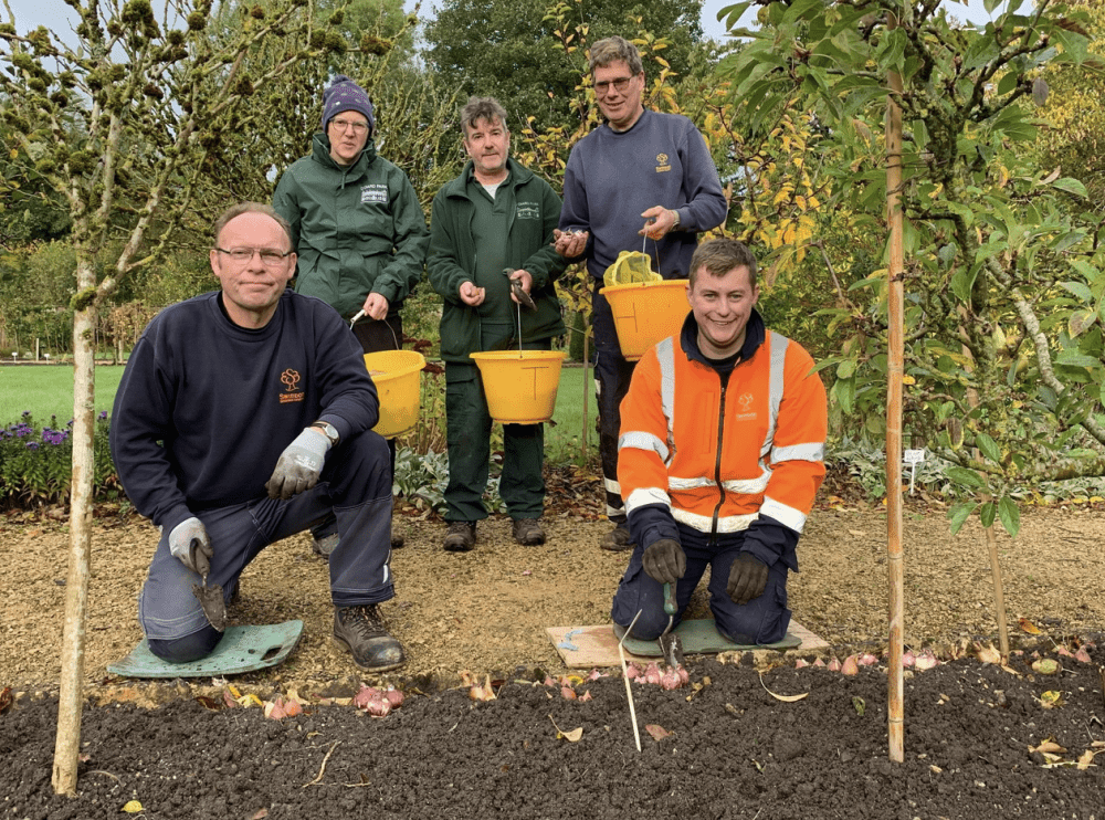 From left: Terry Halls (SBC gardener), Helen Byrne (Lydiard Gardener), Andy Dyer (Head Gardener at Lydiard), Keith Brown (SBC Gardener) and Jack Mitchell (SBC gardener)
