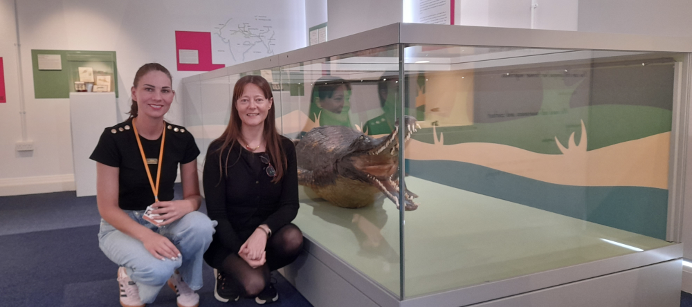 From left: Anna Czarnecka, Visitor Experience Assistant with Frances Yeo, Swindon Museums Manager, next to the ‘Swindon Croc’
