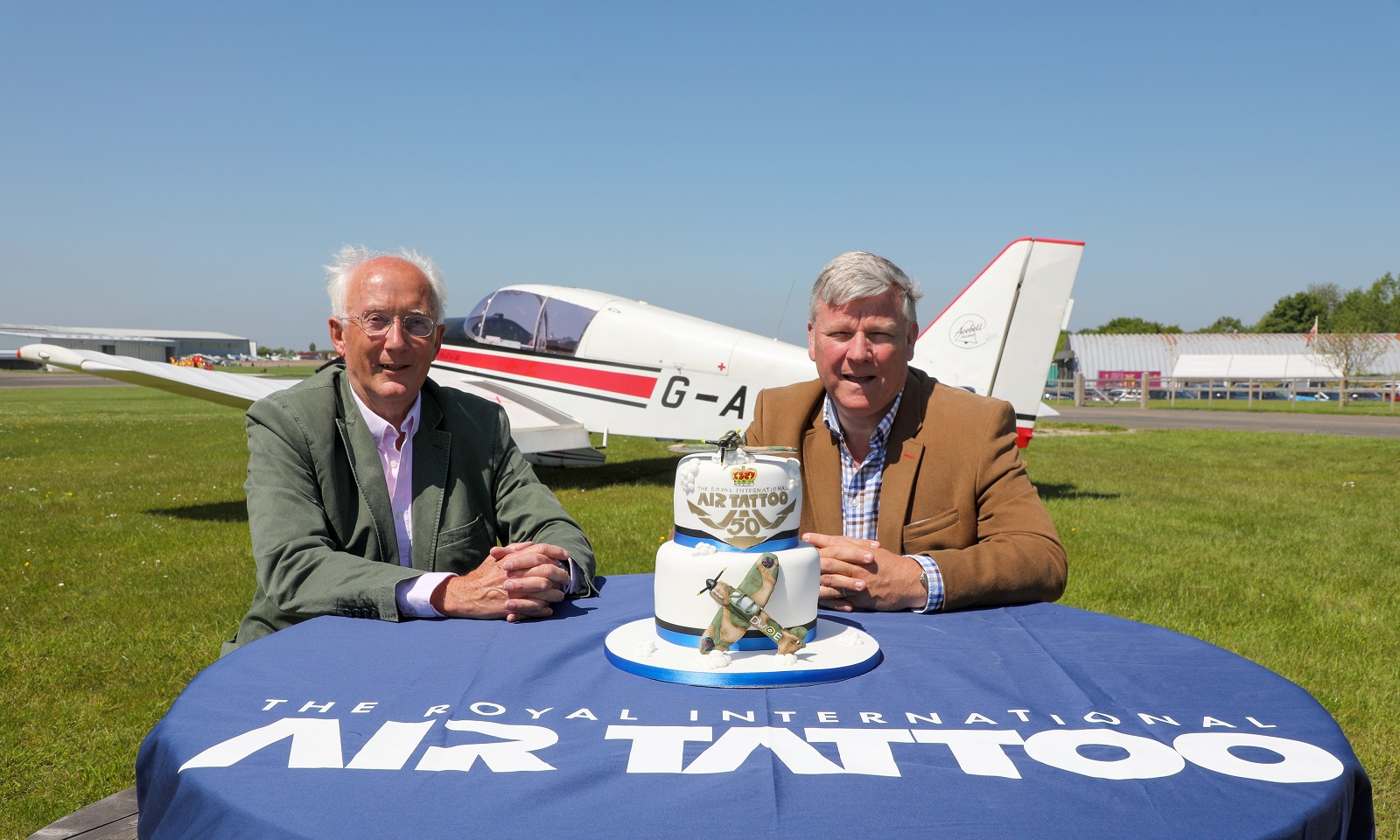 Tim Prince, left, and Paul Atherton at the celebration - RIAT will return to Fairford next year