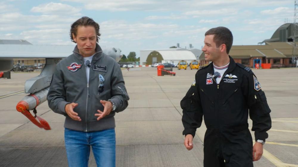  Squadron Leader Nathan Shawyer and Fighter Show host Flo Taitsch