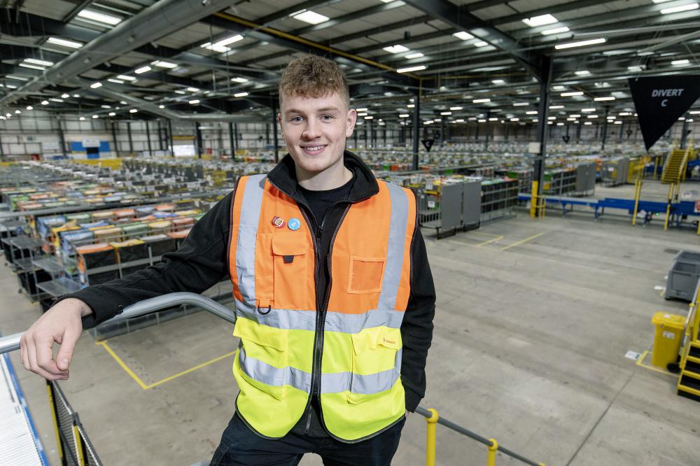 Jonno Todd, an apprentice from the Amazon delivery station in Swindon