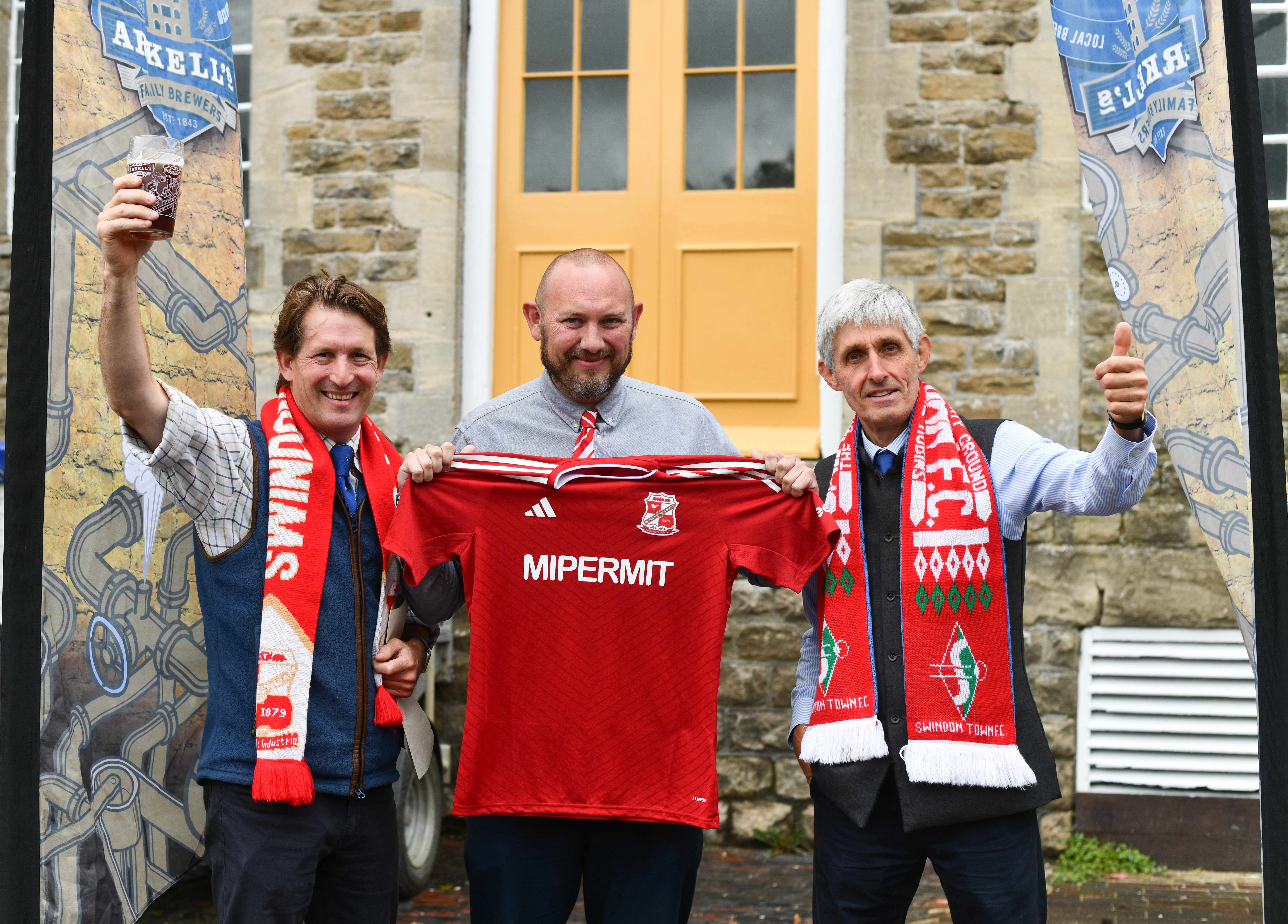 Photos by Callum Knowles.  From left: George Arkell; James Watts, STFC Chief Commercial Officer; Nick Arkell  