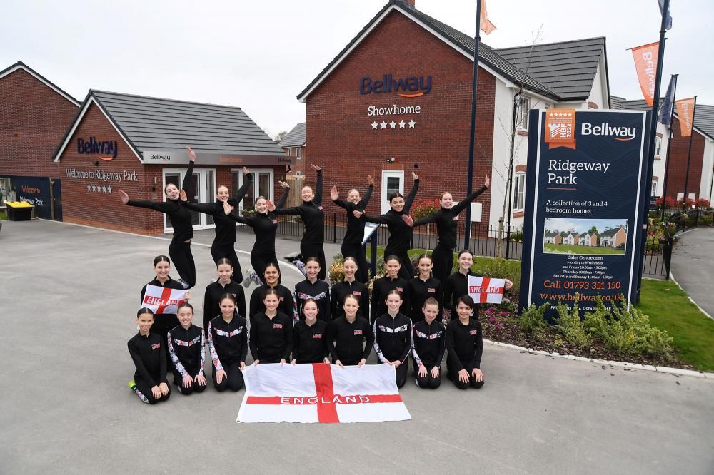 Dancers from Swindon Academy of Dance outside Bellway’s Ridgeway Park development in Wroughton
