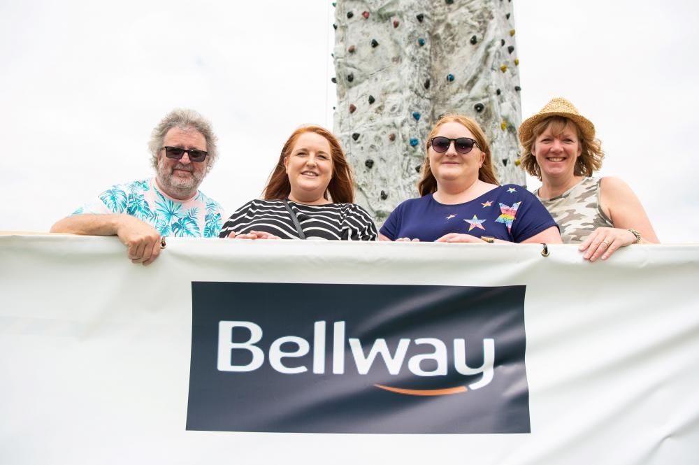 Wanborough Village and Country Show organisers by the climbing wall. From left: Martin Ripley, Vicki Law, Beckie Law and Kath Liston.