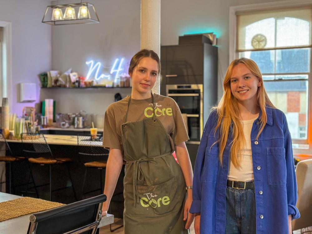 Core team member Sofiia Kopyl with manager Georgia Hyde at No4 Studios