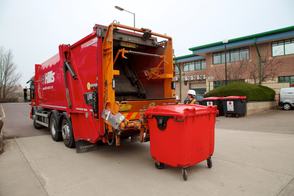 A Hills Waste commercial collections crew at work