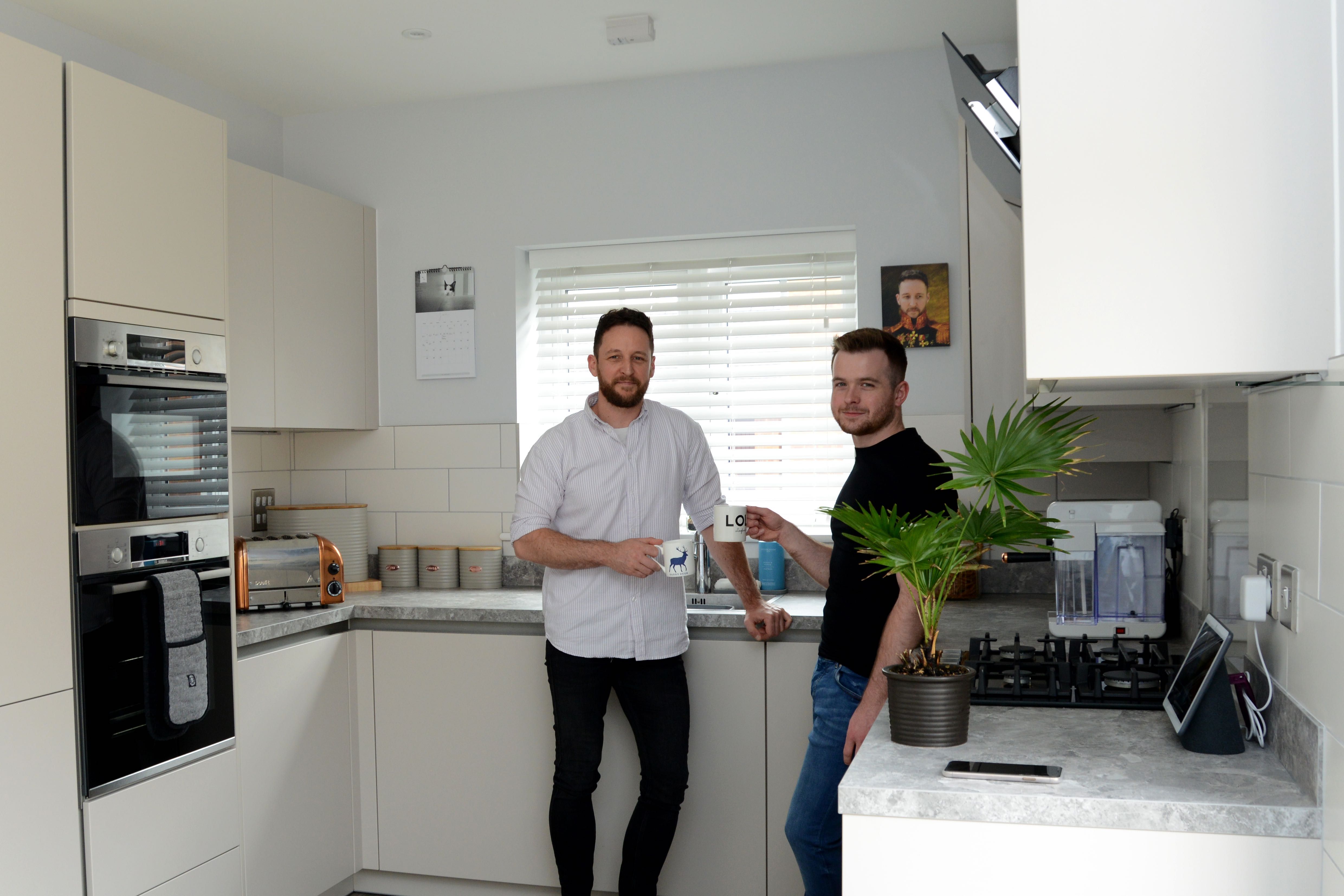 Dean, left, and Ollie looked at a two-bedroomed home before choosing one with three
