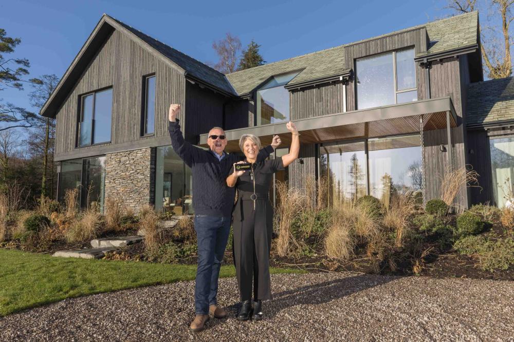 Martyn and Nicola at the house Nicola won