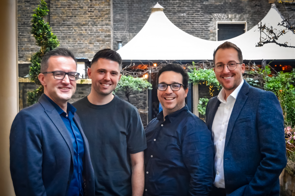 From left: Matt Anderson (CSO, previously MD at Marketplace AMP), Dan Walsh (CCO, previously Owner at Marketplace Power), Rael Cline (CPO, previously CEO at Nozzle), James Pitts-Drake (CEO at Optimizon)