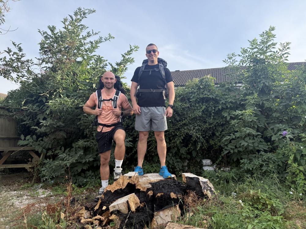 Danny Hale, left, and walking partner Brad Looker
