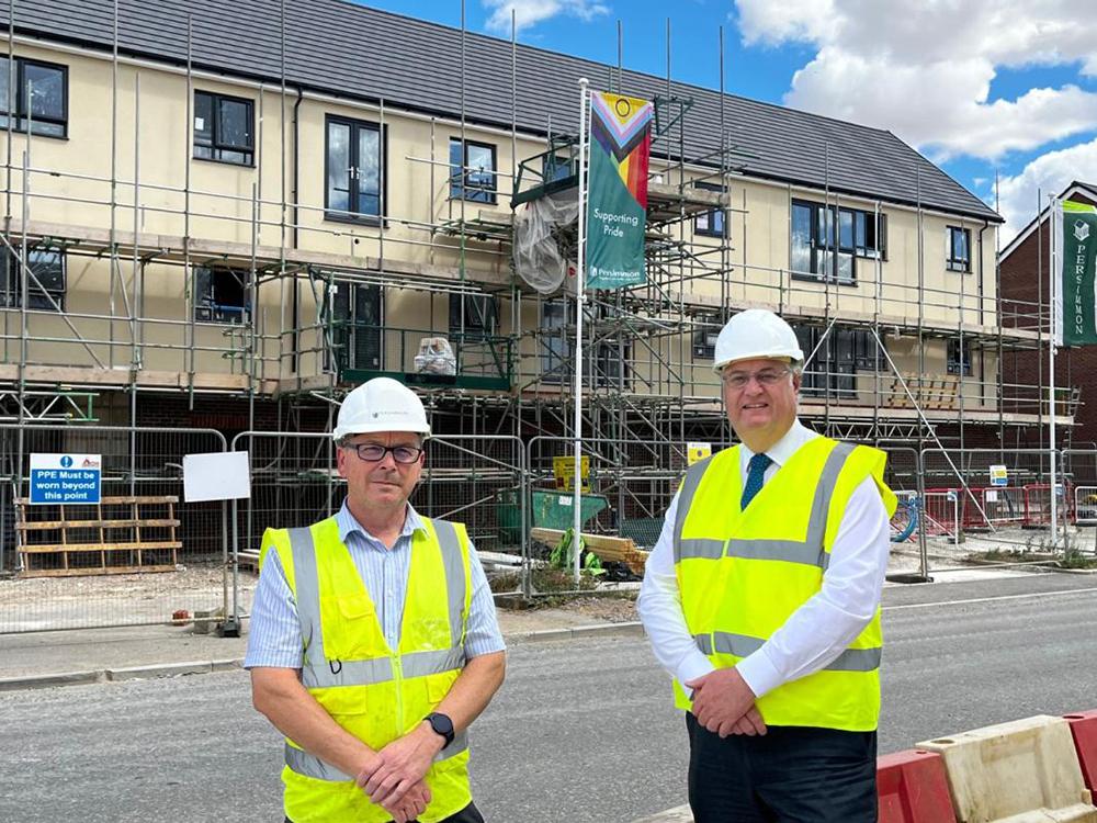 Council leader David Renard, right, with Persimmon Wessex managing director Julian Roper