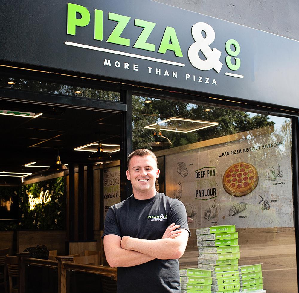Owner James Lavery outside the new Pizza Parlour