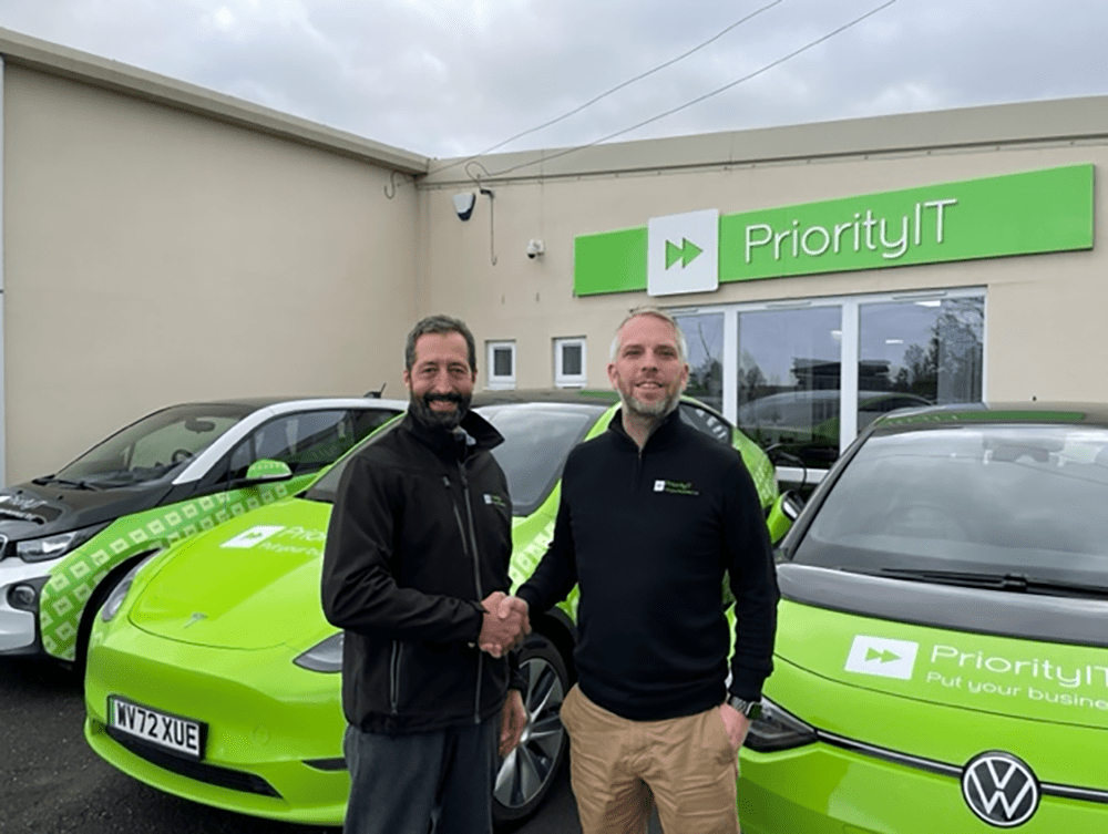 David Blackman, left, and Kieran Thomas at Priority IT's office