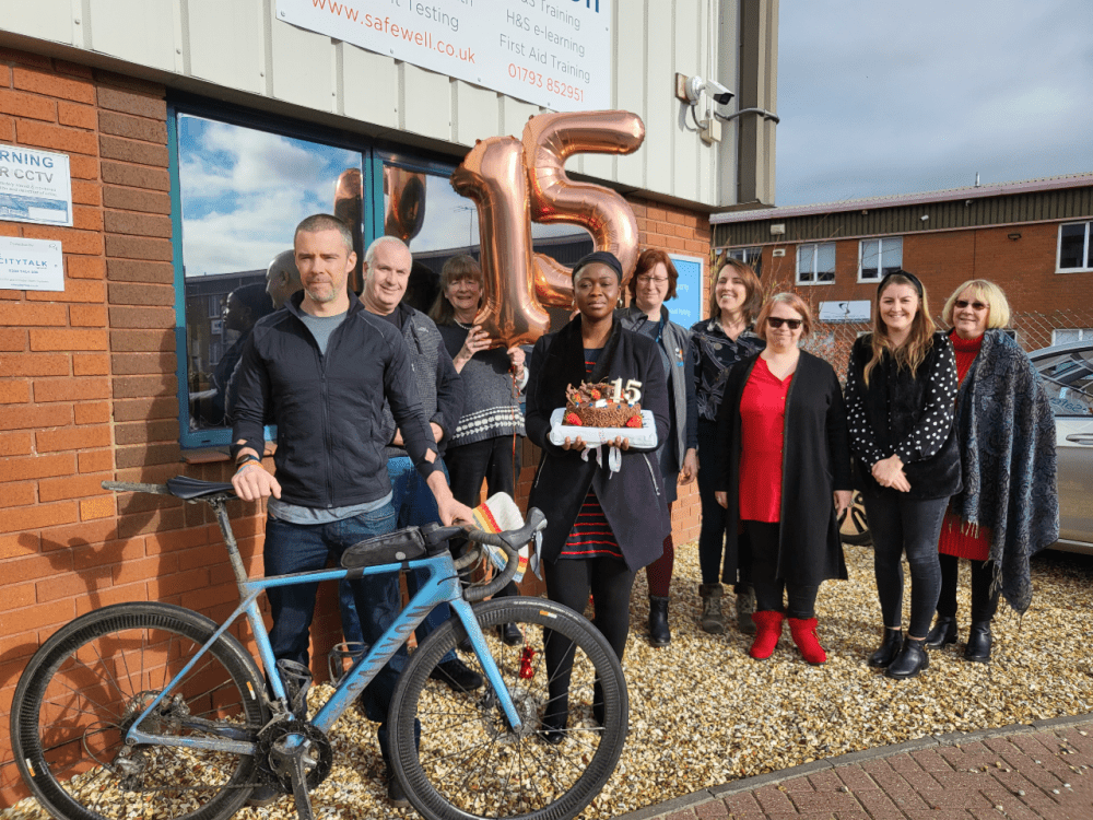 Safewell staff with Nick (front) and Gail (far right)