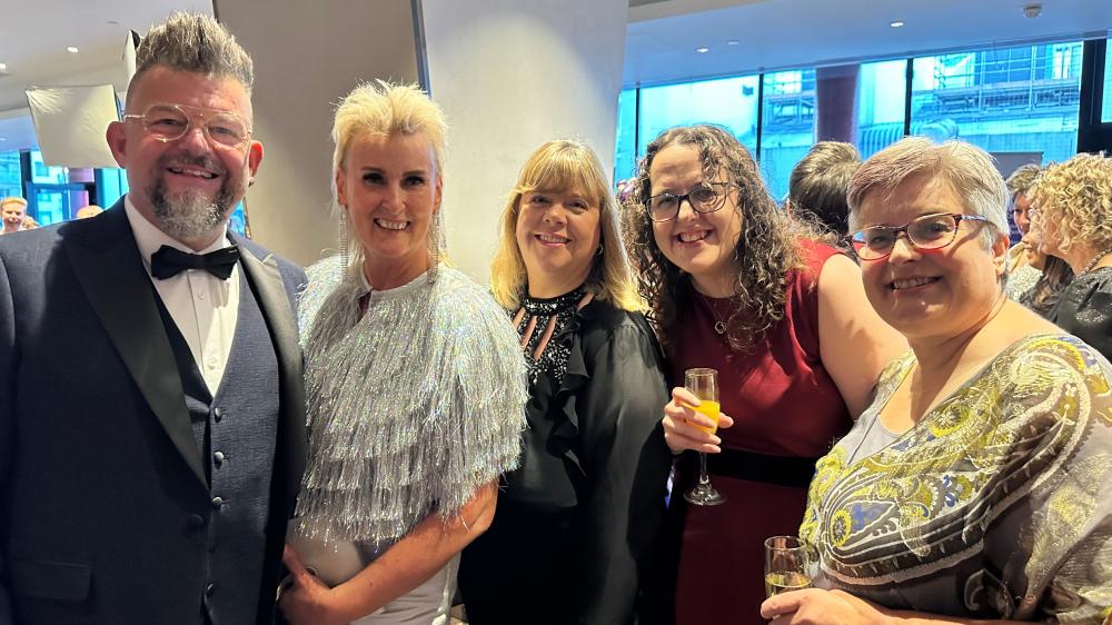 Left-right: Stefan Thomas, Sharon Thomas, Debbie Gilbert, Hannah Edwards and Fiona Scott