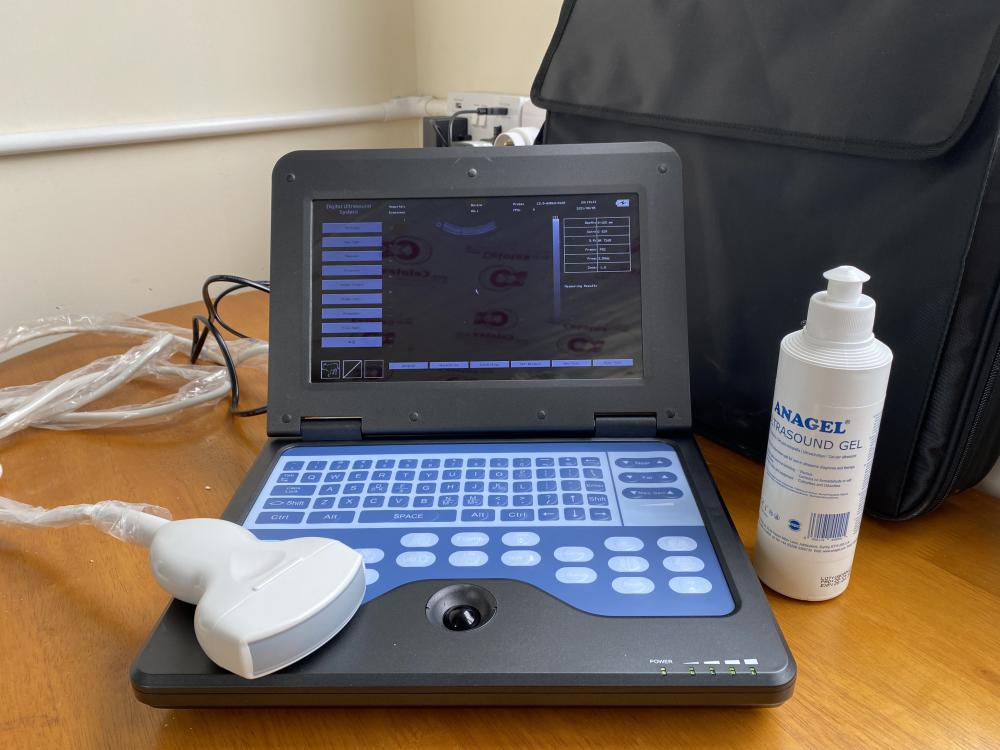 The ultrasound machine recently added to the equipment at Studley Grange