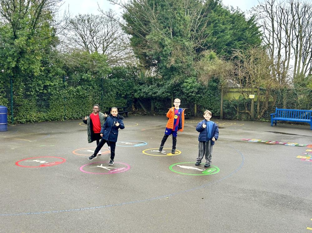 Pupils at St Catherine’s Primary School enjoying their playtime