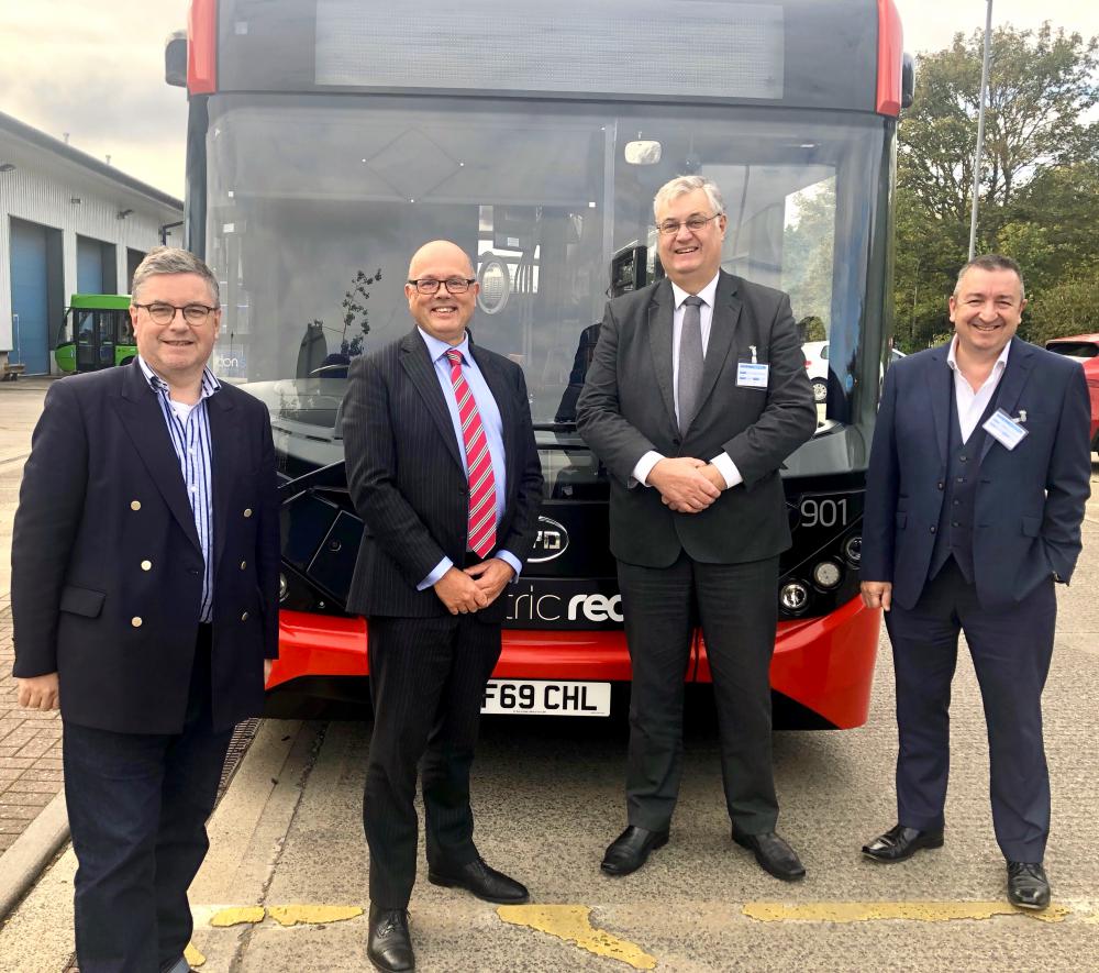 (L-R) Robert Buckland MP, Andrew Wickham, Cllr David Renard, leader of the council, Cllr Gary Sumner, deputy leader and cabinet member for strategic infrastructure, transport and planning