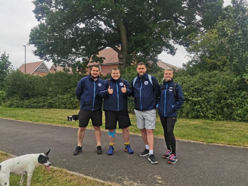 TED Mortgages’ team in training for their Race To The Stones challenge in July L-R: James Harris, Tom Brennan (MD), Chris Blackwell and Daniella Black