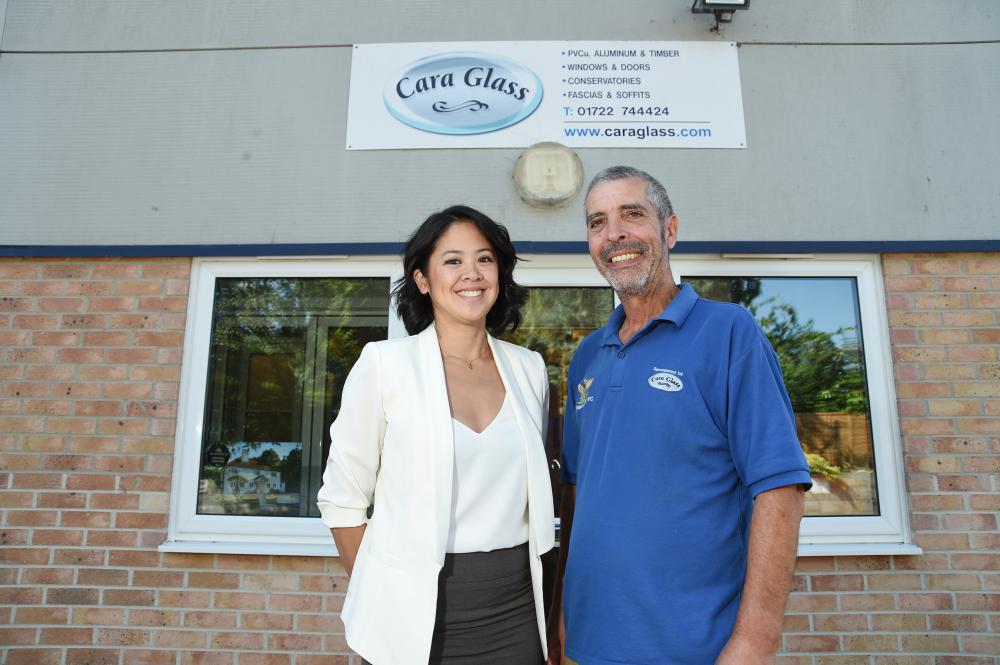 Watersheds partner Wendy Lam, with Dave Lawson of Cara Glass