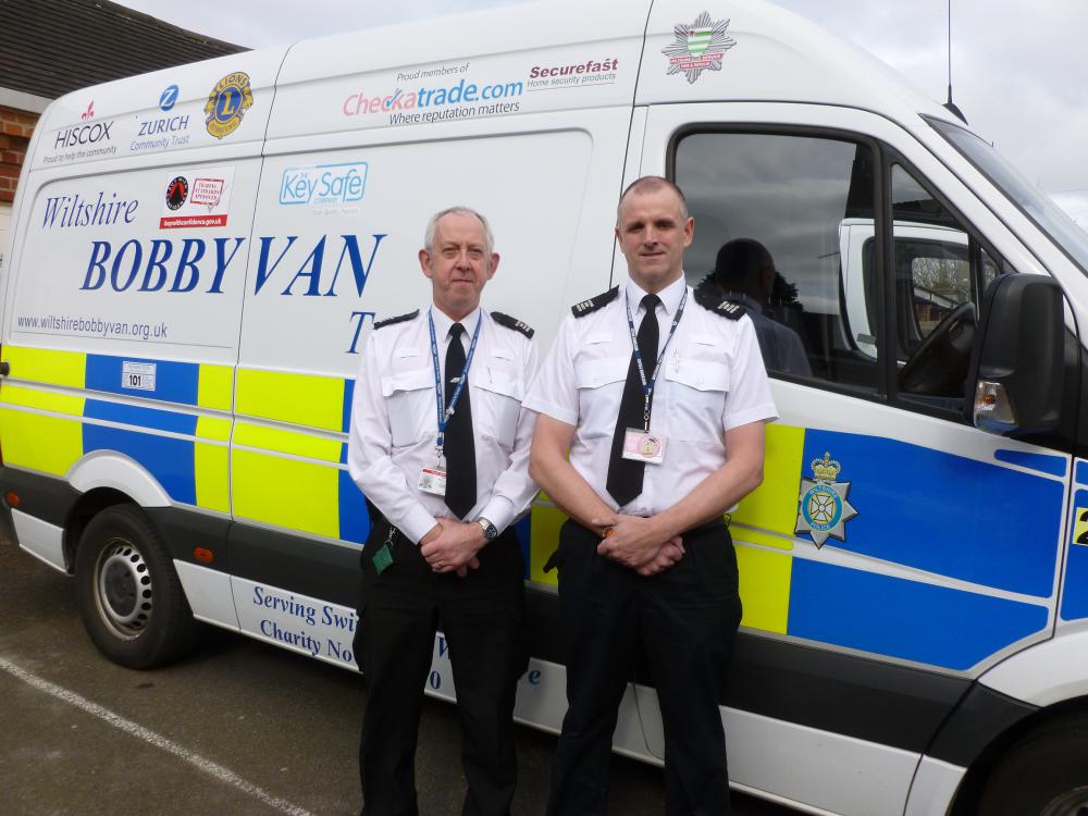 Mick Leighfield, left, and Doug Batchelor - two of the Bobby Van's three operators. The Wiltshire Bobby Van team have been given £5,000 from the Wiltshire and Swindon Coronavirus Response Fund