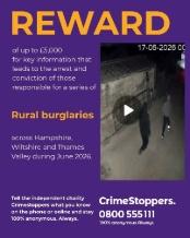 £5,000 reward offered after spate of rural burglaries
