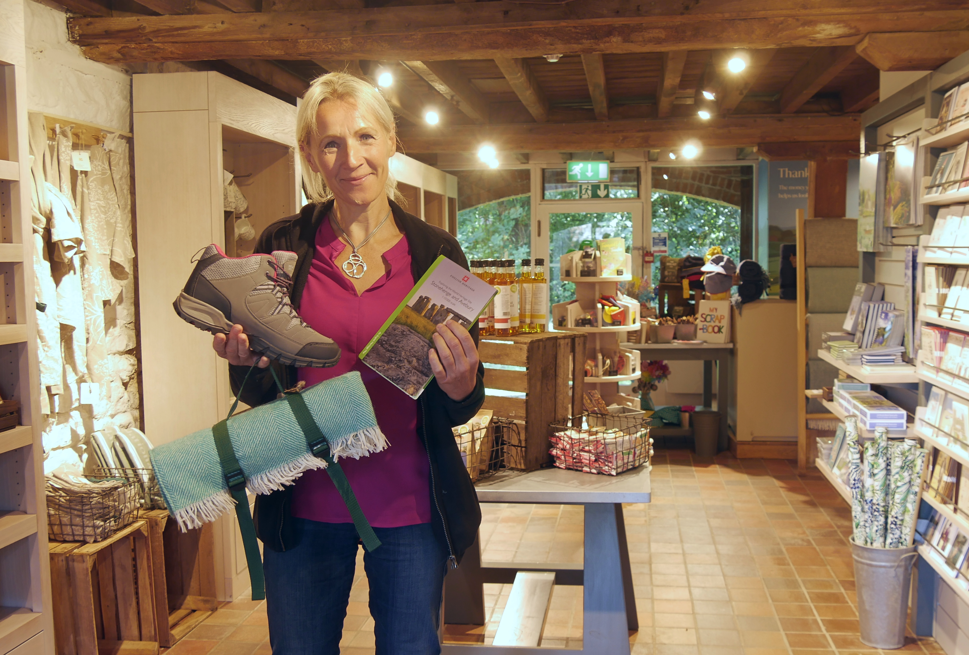 Eva Stuetzenberger, Operations Manager for the National Trust Wiltshire Landscape, at the shop