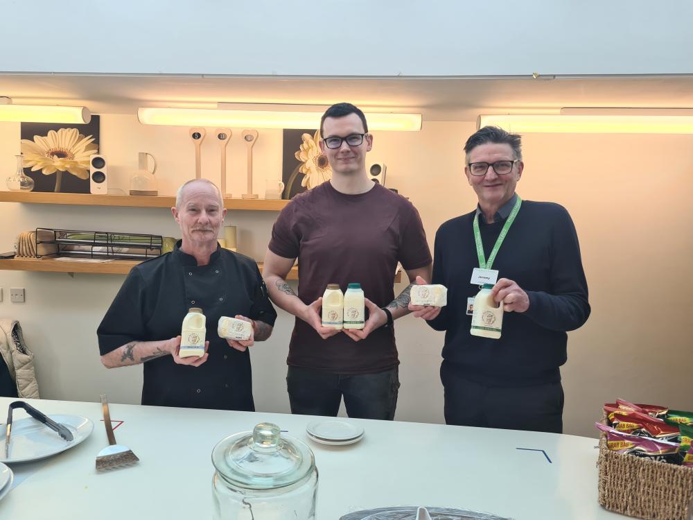 Mac McLeod, head chef at Prospect Hospice, Chris Moore from 10 Green Bottles and Jeremy Lune, CEO at Prospect Hospice in the Heart of the Hospice café 