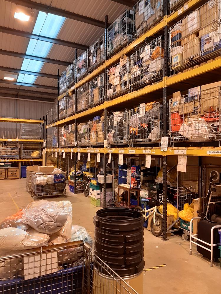 Some of the thousands of items received by Prospect Hospice since donation stations reopened