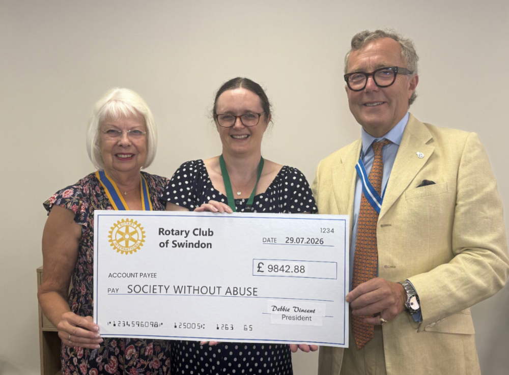 Rotary Club of Swindon President Debbie Vincent, left, with Kate Rowland, CEO of SWA, and High Sheriff of Wiltshire Dr Alexander Goodwin  