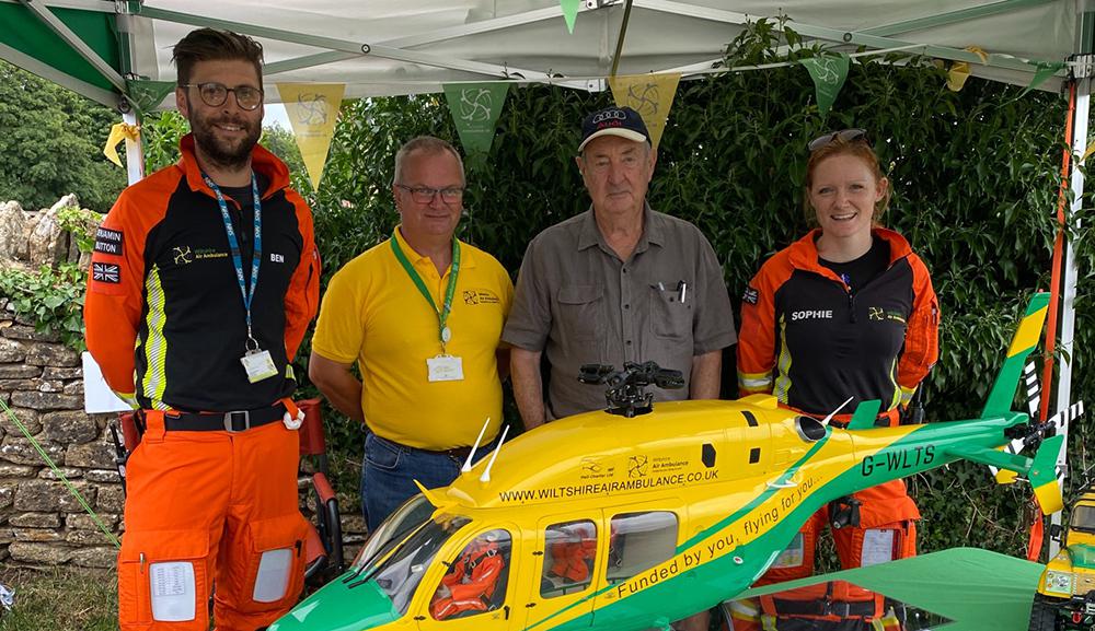 Nick Mason, second from right, with the Wiltshire Air Ambulance crew