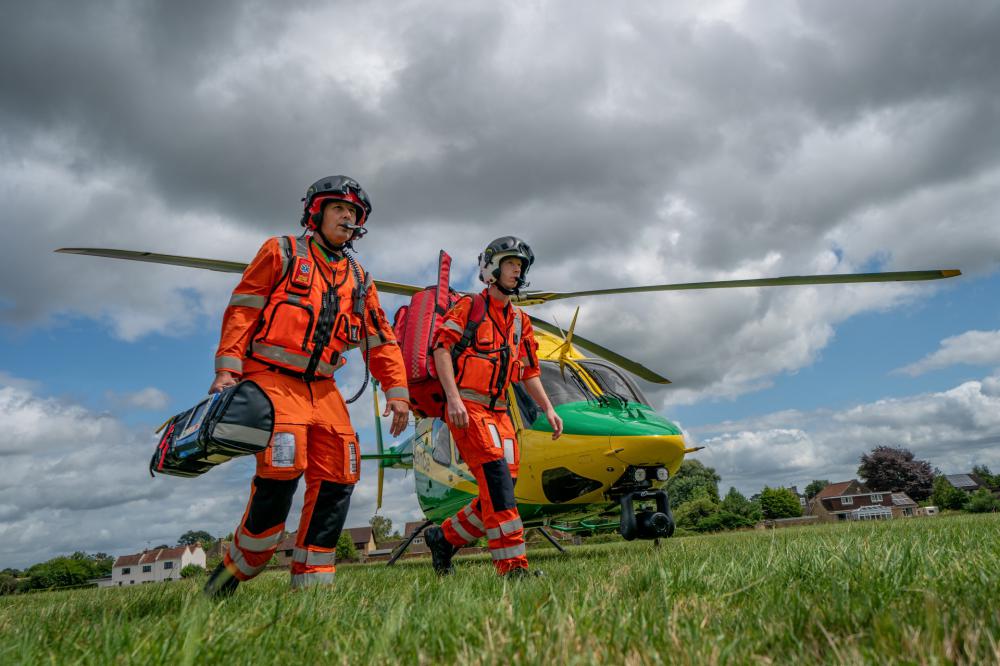 Wiltshire Air Ambulance paramedics Richard Miller, left and Craig Wilkins