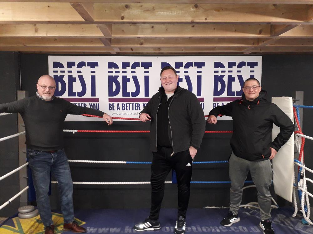 From left: BEST founder Don Bryden, boxing coach Paul Rogers and Operations Manager Craig Hiscock