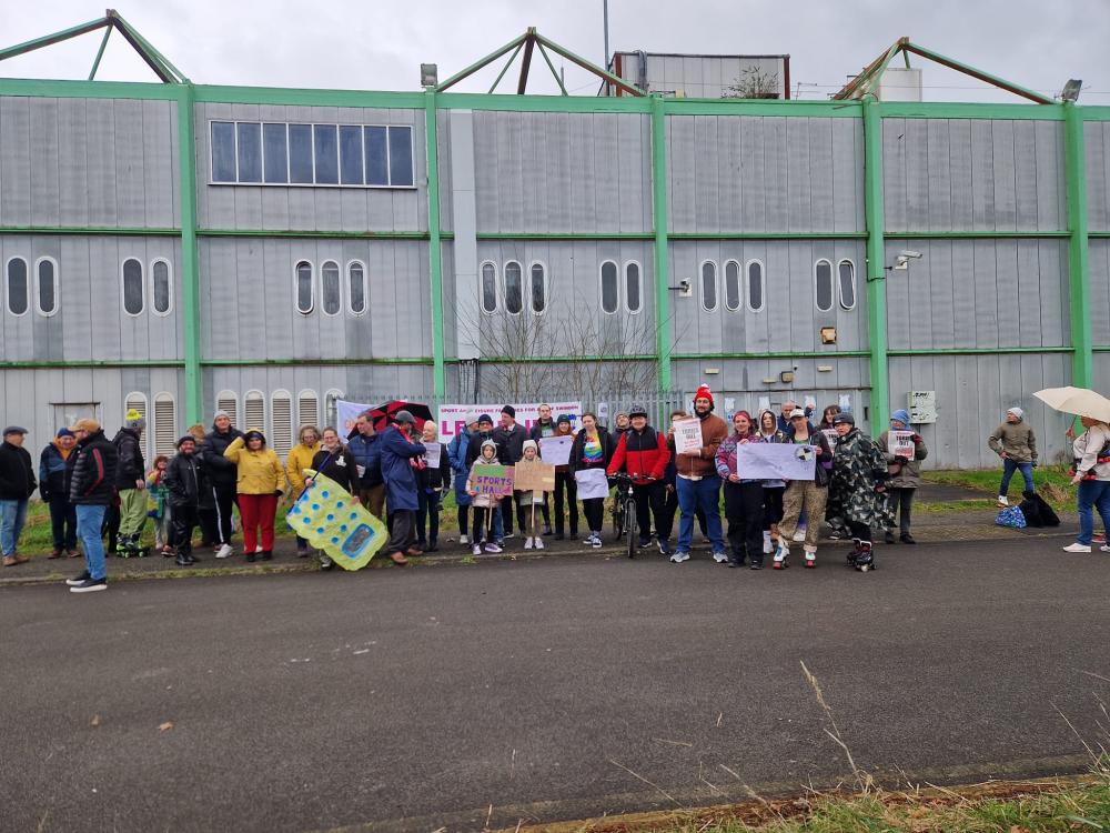Packed protest at Oasis Leisure Centre to save the sports hall