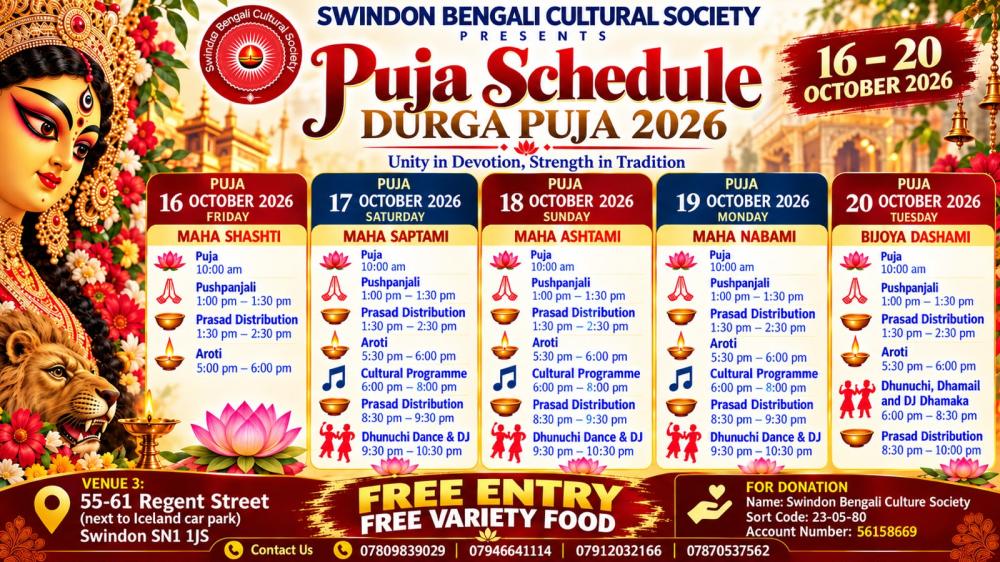 Swindon Bengali Cultural Society prepares for a spectacular Durga Puja celebration