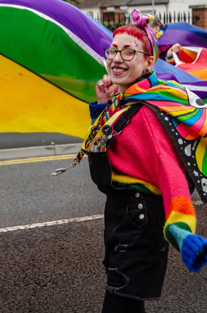 A reveller at a previous Pride - this year's is online