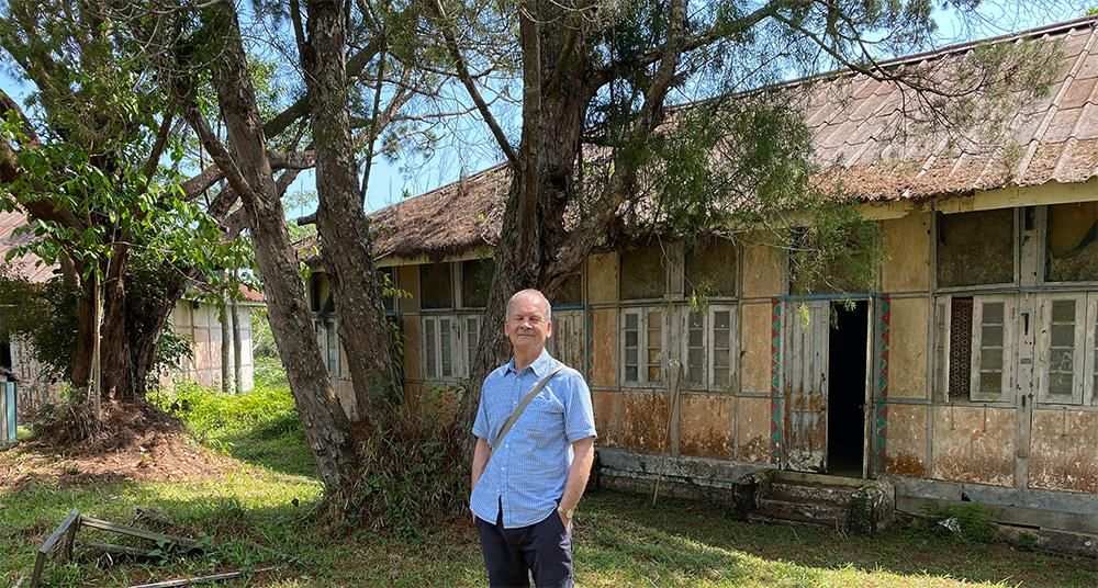 Roger was in Malaysia as the Coronavirus crisis started to become serious in early March and left when the country went into extreme lockdown, enforced by the police and military. He is pictured visiting the ruins of Uplands School on Penang Hill which he attended when he was eleven years old.