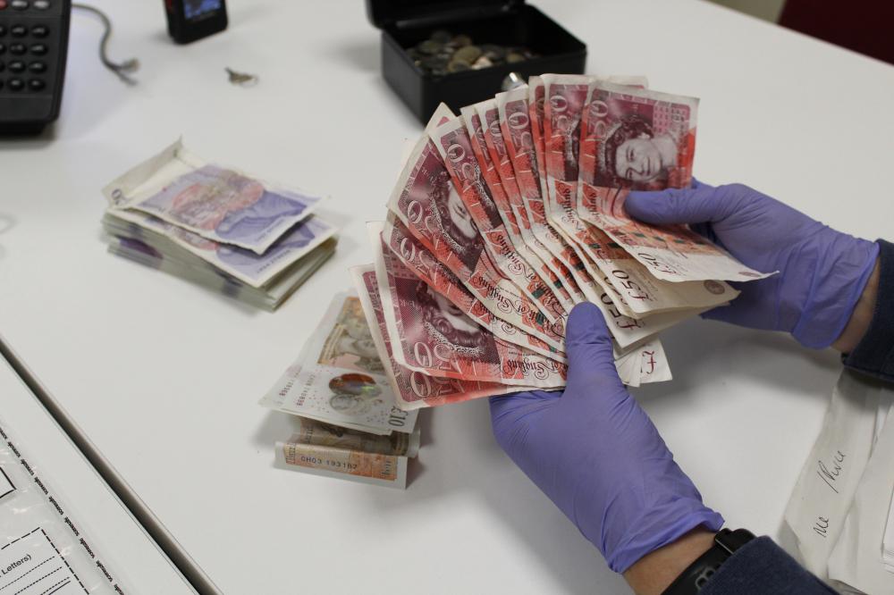 Some of the money seized