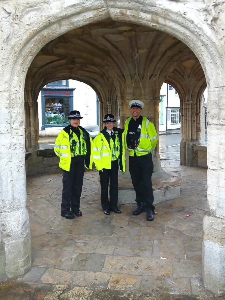 Chief Constable Catherine Roper with Deputy Specials Chief Officer Ben Williamson and Special Constable Francesca Cator